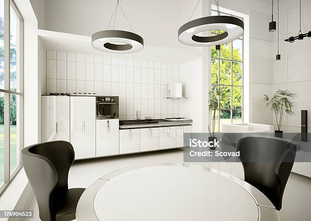 Foto de Interior Da Cozinha Moderna 3d e mais fotos de stock de Aconchegante - Aconchegante, Apartamento, Apartamento Tipo Loft
