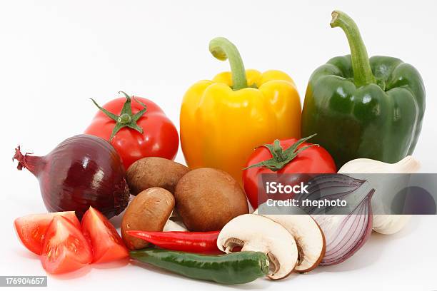 Vegetable Composition Stock Photo - Download Image Now - Bell Pepper, Chili Pepper, Chopped Food