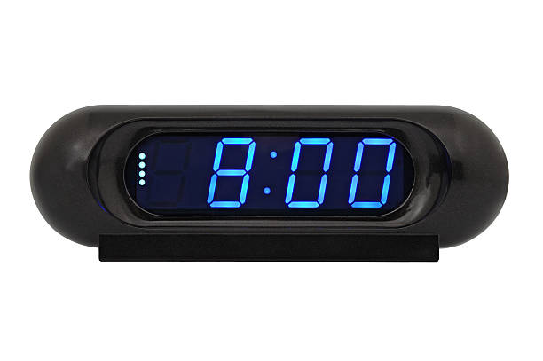 istock Desktop electronic clock showing the time of 8am 176904675