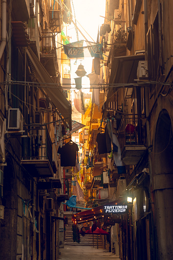 Narrow Italian street
Quartieri Spagnoli (Spanish ward) in Naples, Italy