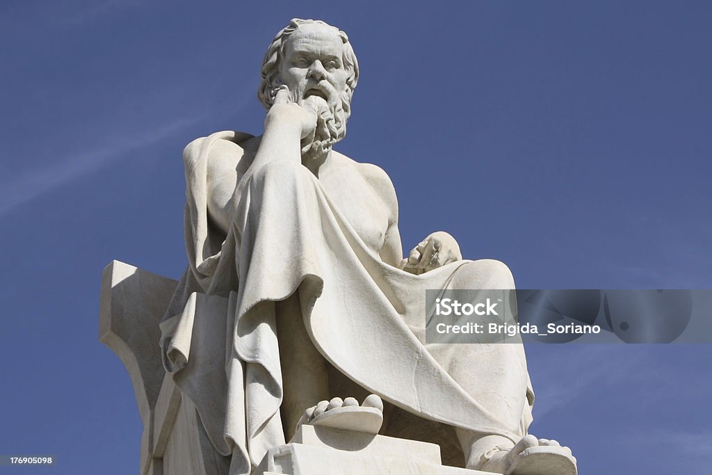 Statue of Socrates w Ateny, Grecja - Zbiór zdjęć royalty-free (Socrates - Greek Philosopher)