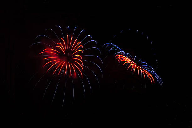 Fireworks in heart shape stock photo