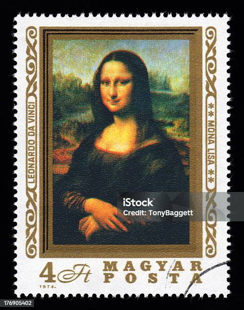 Hungary Postage Stamp Mona Lisa Stock Photo - Download Image Now - Postage Stamp, Italian Culture, Leonardo Da Vinci