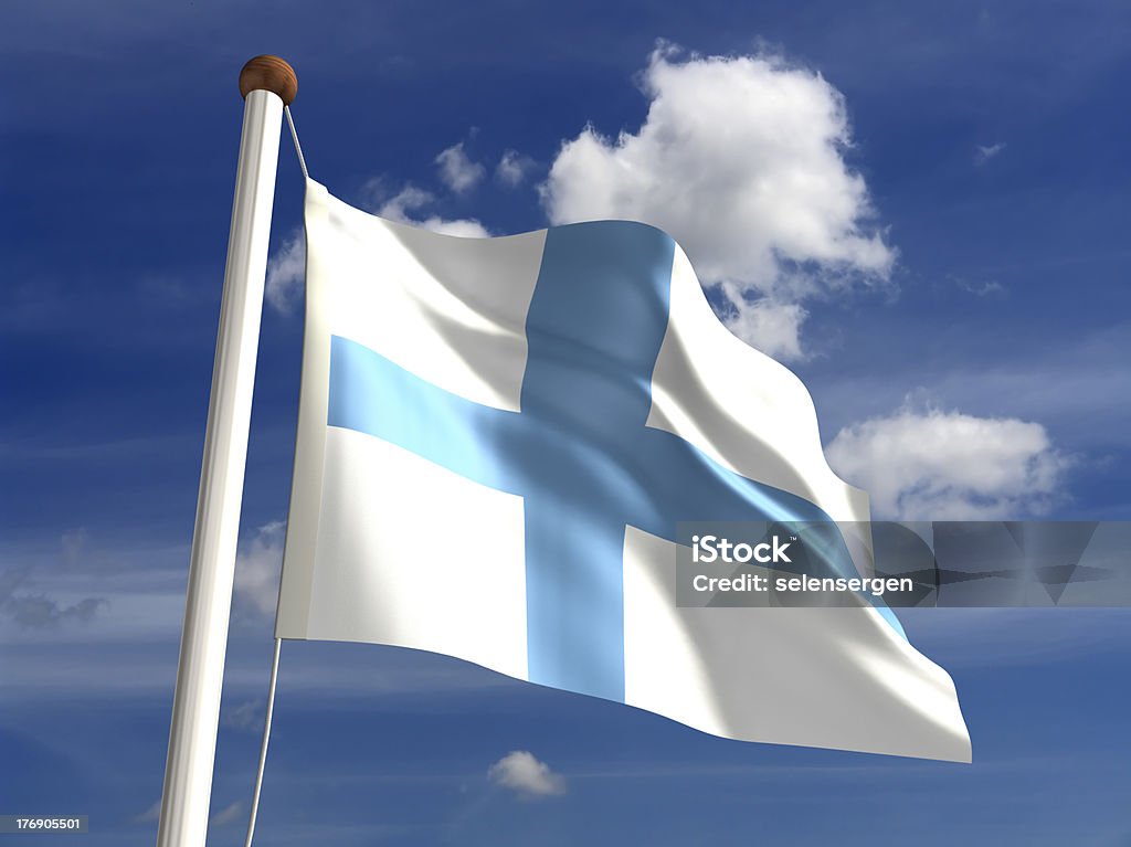 Flaga Finlandii (z Ścieżka odcinania - Zbiór zdjęć royalty-free (Bez ludzi)