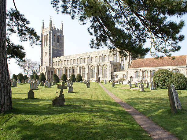 Church and Graveyard stock photo