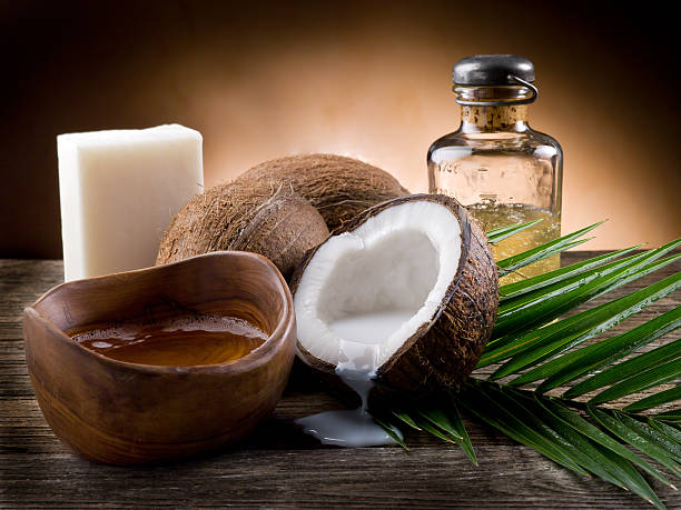 istock Natural coconut milk and walnut oil with soap 176906001
