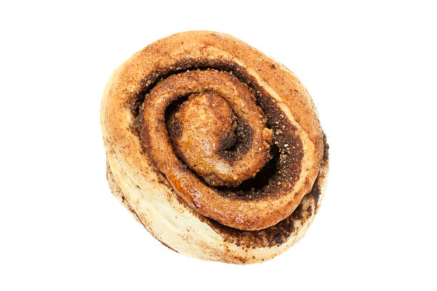 istock sweet bun with cinnamon isolated on white background. top view 176906008