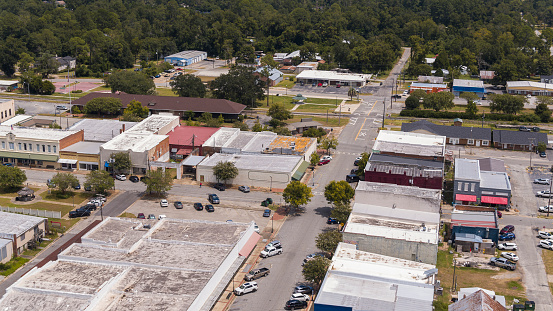 Commercial Neighborhood in Pelham, Georgia, provides goods and services to the community