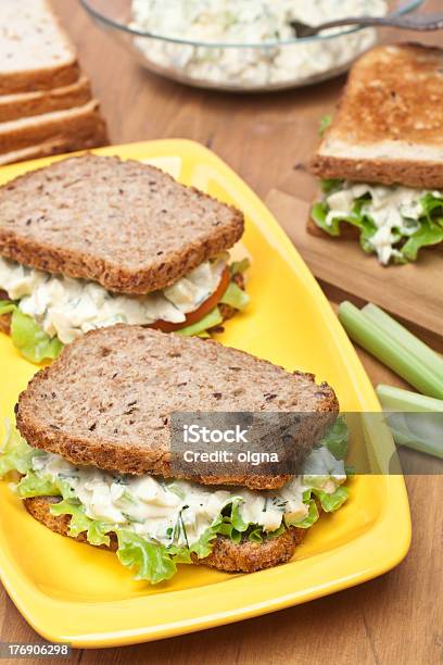 Egg Salad Sandwiches Stock Photo - Download Image Now - Egg Salad Sandwich, Toasted Bread, American Culture