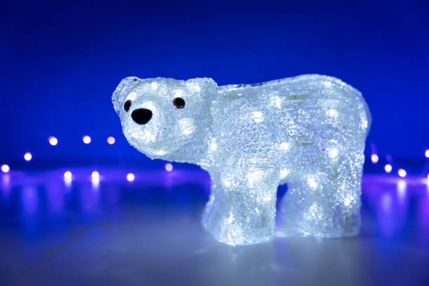 istock glowing polar bear on a blue background with lights 1769065146