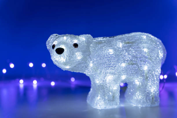 istock glowing polar bear on a blue background with lights 1769065156