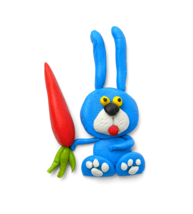 rabbit with a carrot (plasticine)