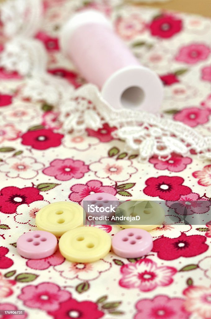 Textura con elementos en tela de flores - Foto de stock de Amarillo - Color libre de derechos