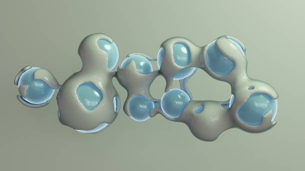 istock 3d render white abstract geometrical balls shaped figures placed on gray background 1769068529