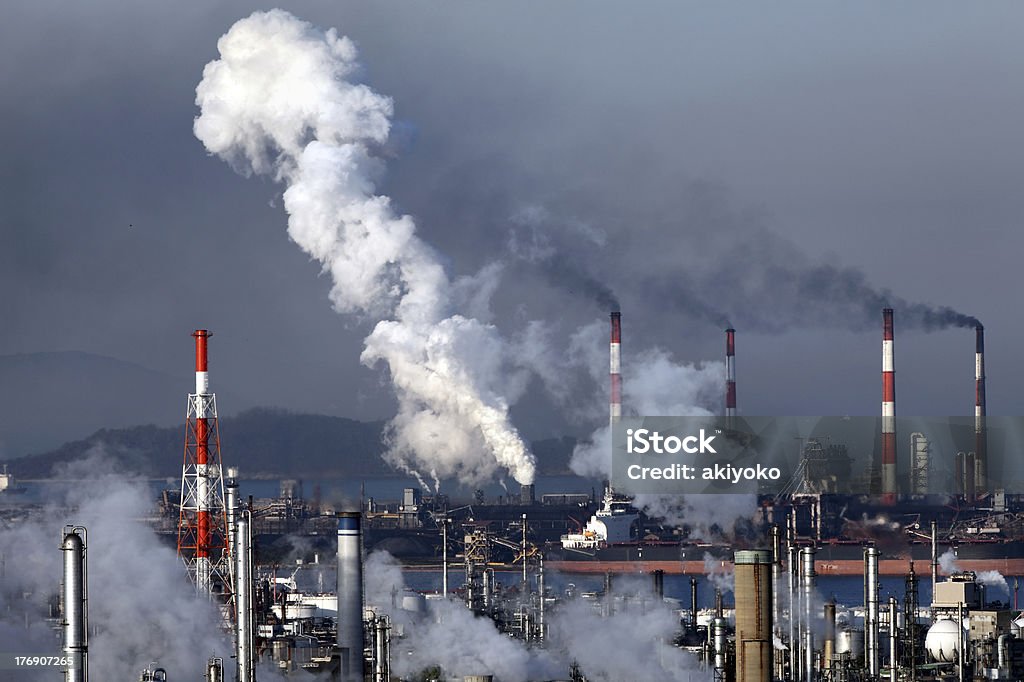 Industrial district Industrial area with plant and factory Coal Stock Photo