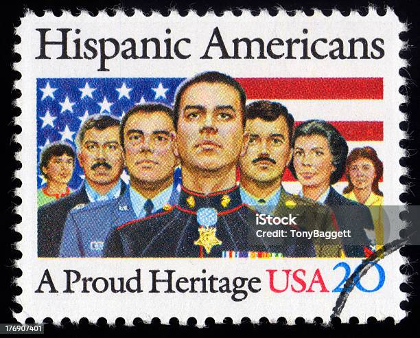 Usa Postage Stamp Hispanic American Stock Photo - Download Image Now - Latin American and Hispanic Ethnicity, Social History, Postage Stamp