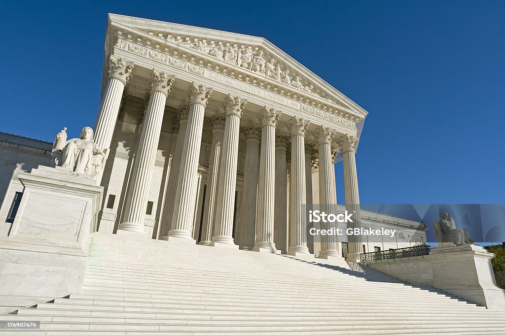 US Supreme Court "The front of the US Supreme Court in Washington, DC." American Culture Stock Photo
