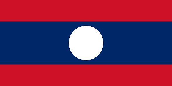 National flag of Laos Lao PDR that can be used for celebrating national days. Vector illustration