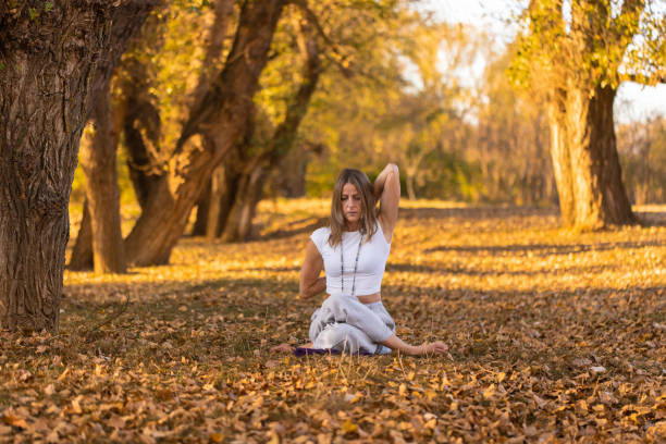 istock Woman sitting in a lotus position 1769240549