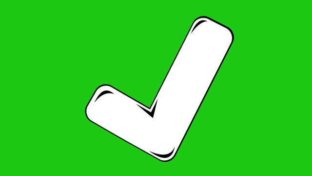 video animation drawn black and white icon check mark or checklist