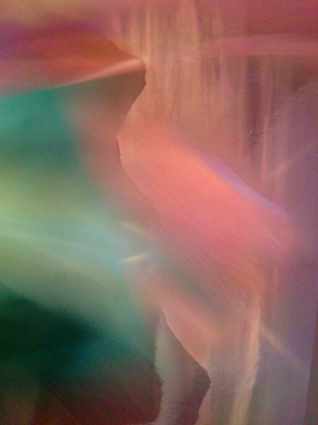 Abstract and colorful photo with the impression of a vaporous and ghostly vision.