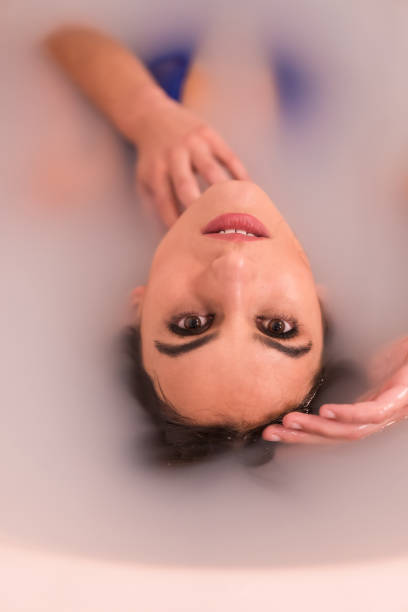 istock Woman on a bath half in water filled with milk 1769302385