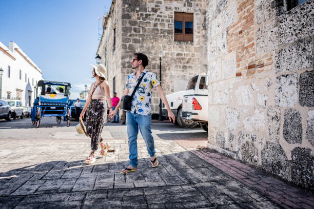 istock Tourist couple walking in historic district 1769311428