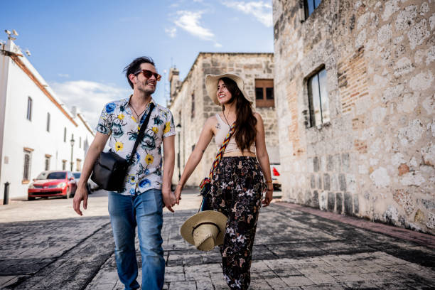 istock Tourist couple walking in historic district 1769311951