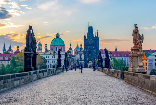 istock Charles bridge (Karluv most) at sunrise in Prague, Czech Republic 1769322405