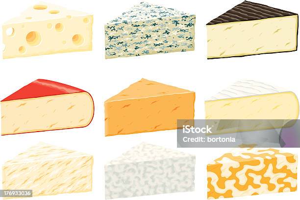 Сыр На Танкетке Икона Set — стоковая векторная графика и другие изображения на тему Сыр - Сыр, Манчего, Ломтик