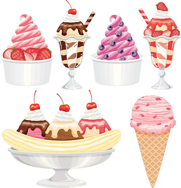 Vector illustration of Ice Cream Icon Set