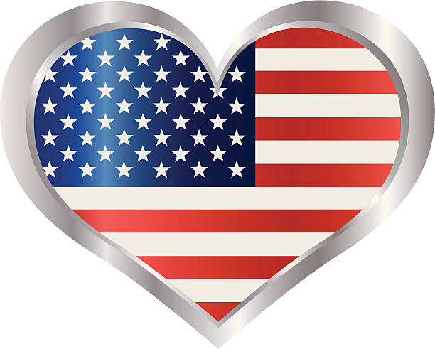 istock 4th of July USA Flag Heart 176933653