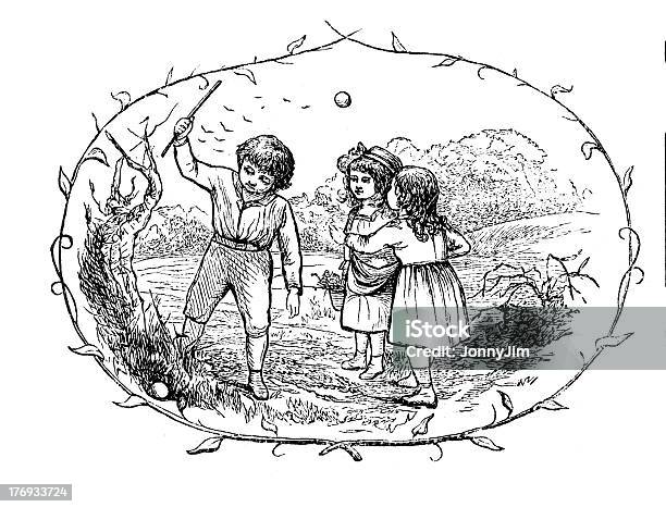 Victorian Bambini Che Giocano Con La Palla E Il Massimo Supporto Dal 1880 Journal - Fotografie stock e altre immagini di Adolescente