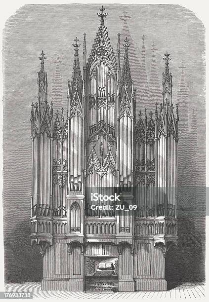 Vetores de Órgão De Igreja e mais imagens de Órgão de Igreja - Órgão de Igreja, Estampa Xilográfica, Instrumento musical