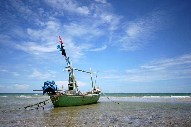 istock Fishing boat with sky background 176934480