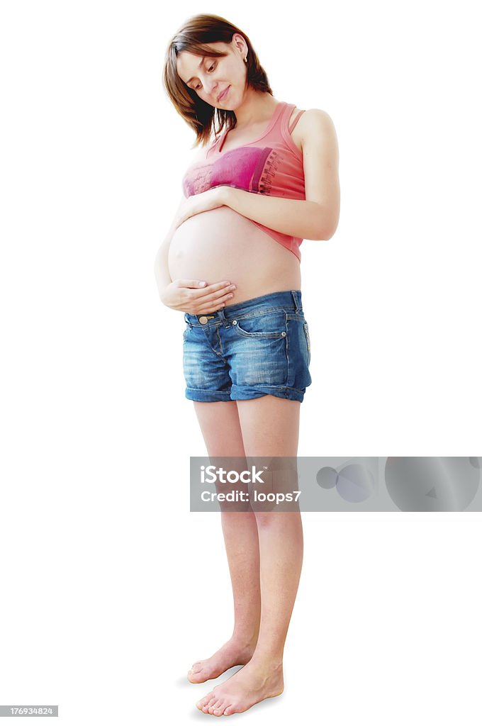 Mujer embarazada - Foto de stock de Abdomen libre de derechos