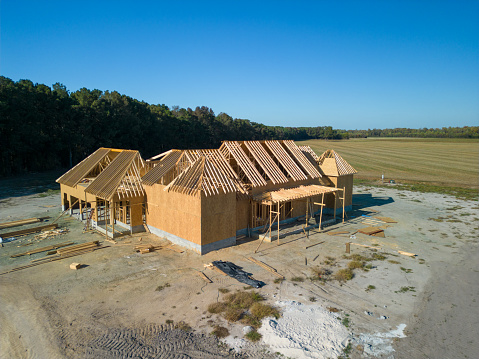 New House Under Construction - Rural