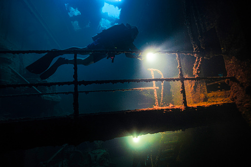 A wreck diving im Truk Lagoon