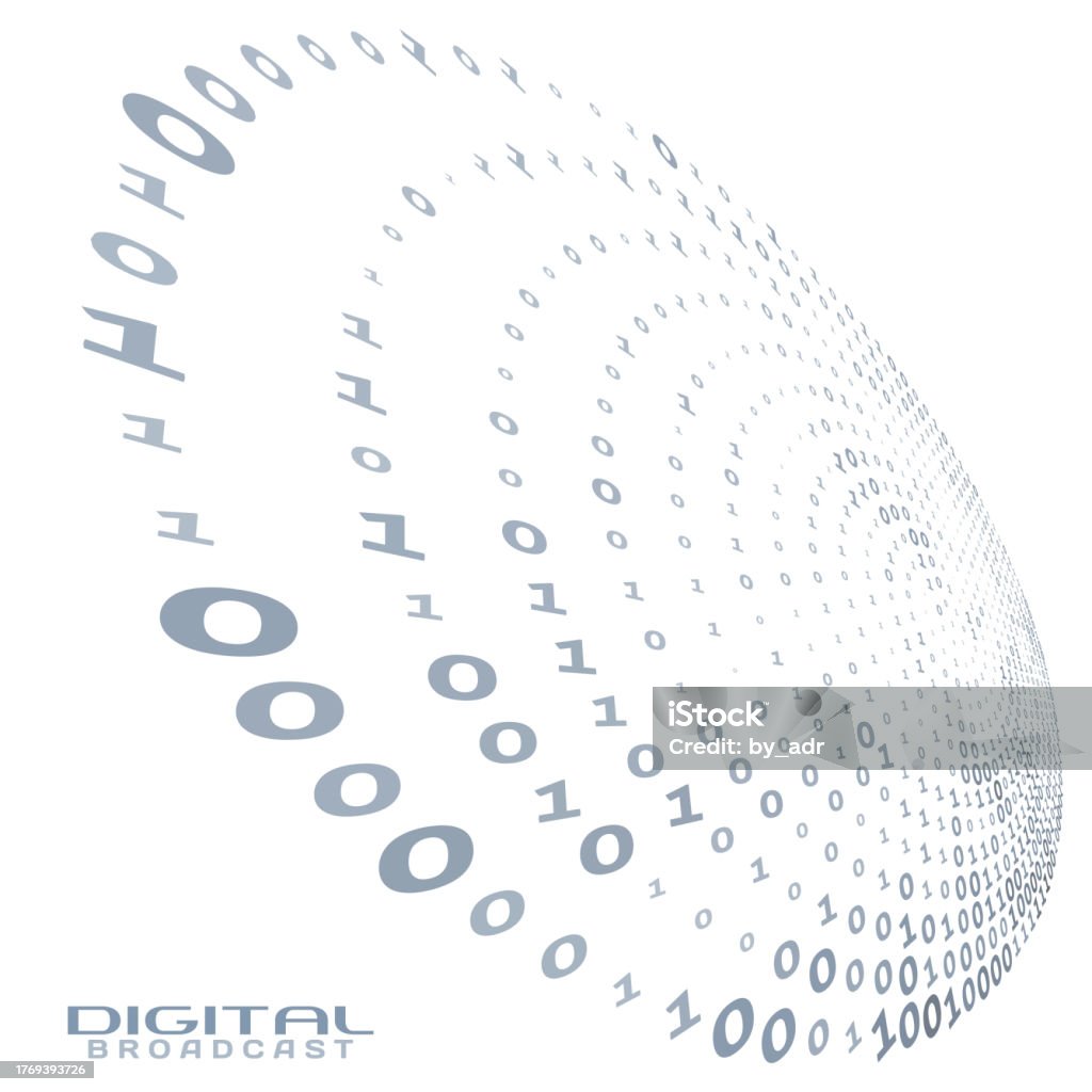 Binary Code Steam Circle Code Digital Broadcast Binary Code Circle Vector Graphics Stock Illustration ...