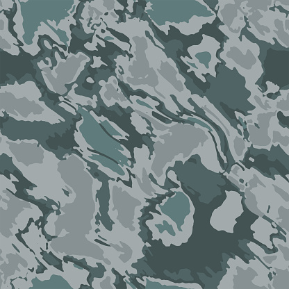 Full seamless green gray camouflage texture pattern vector for military textile. Usable for Jacket Pants Shirt and Shorts. Army camo design for fabric print and wallpaper.