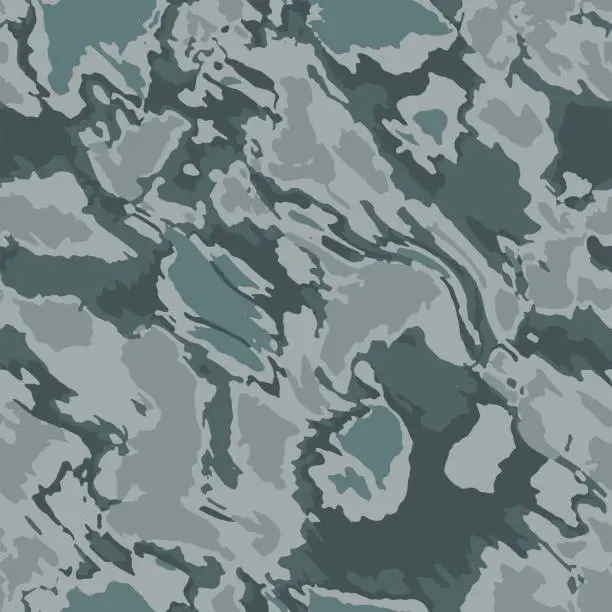 Vector illustration of Seamless gray green camouflage texture pattern