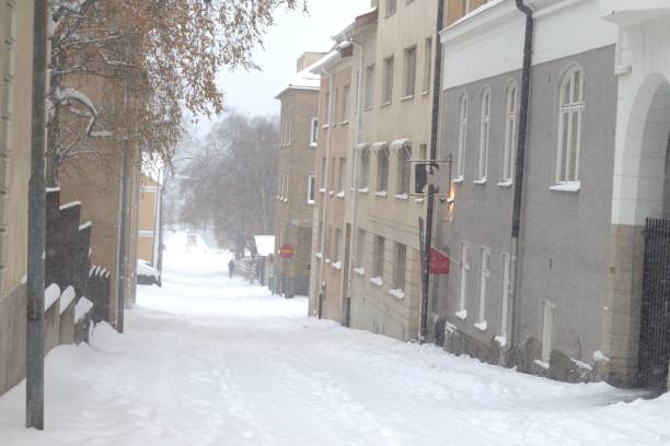 istock First snow in the city. Cold day in Sweden. 1769449770