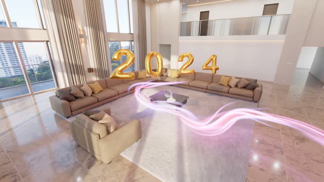 Modern Living Room Welcoming 2024 with Luminous Elegance