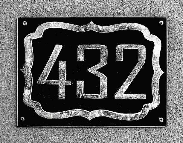 framed metallic house address number plate 4 3 2