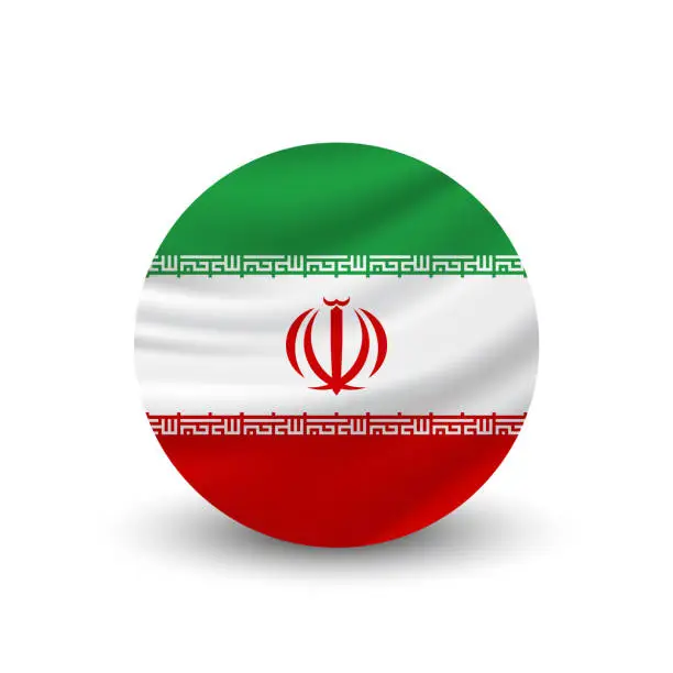 Vector illustration of Iran circle flag. Vector