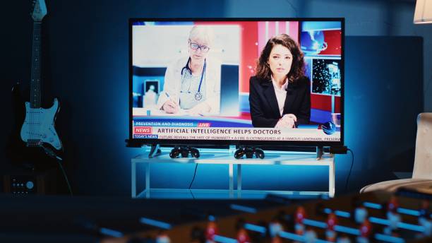 istock TV left open on news channel at home 1769485697