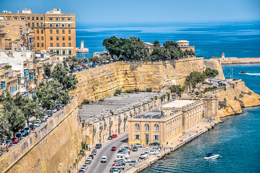 Busy Day At Old Town Of Valletta And Upper Barraka Gardens, Malta