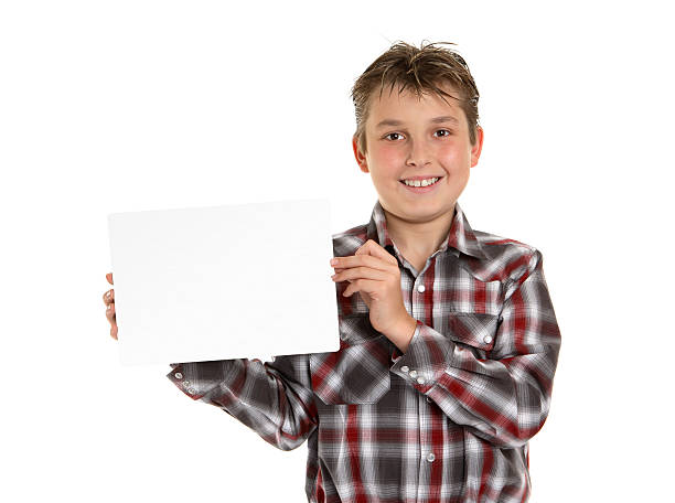 istock Boy holding your sign award or message 176950896