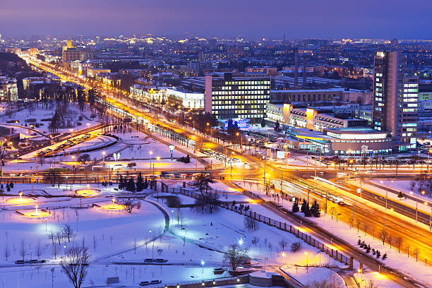 istock A night time panorama of Minsk, Belarus in winter 176951521