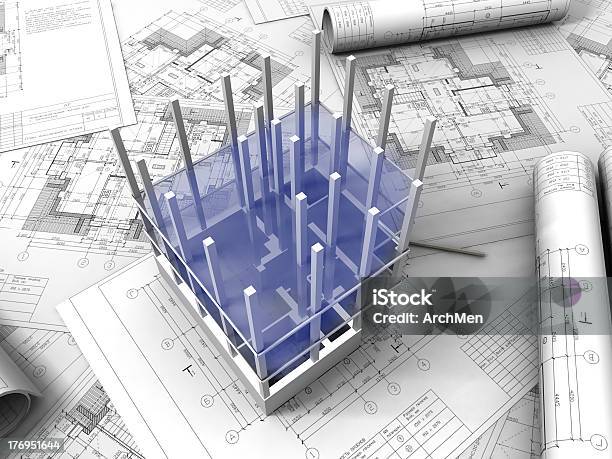 3d Plan Drawing Stock Photo - Download Image Now - Three Dimensional, Construction Industry, Architecture